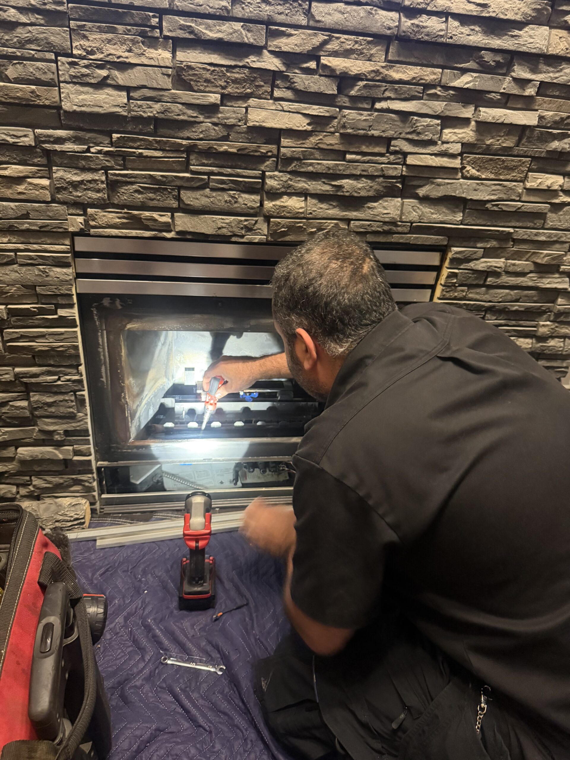 Gas fireplace components and safety parts