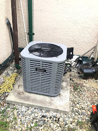 Close-up of AC components and coil