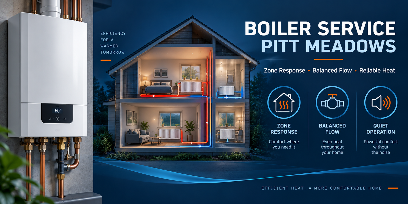 Boiler Service Pitt Meadows overview showing zone response balanced water flow and reliable heat