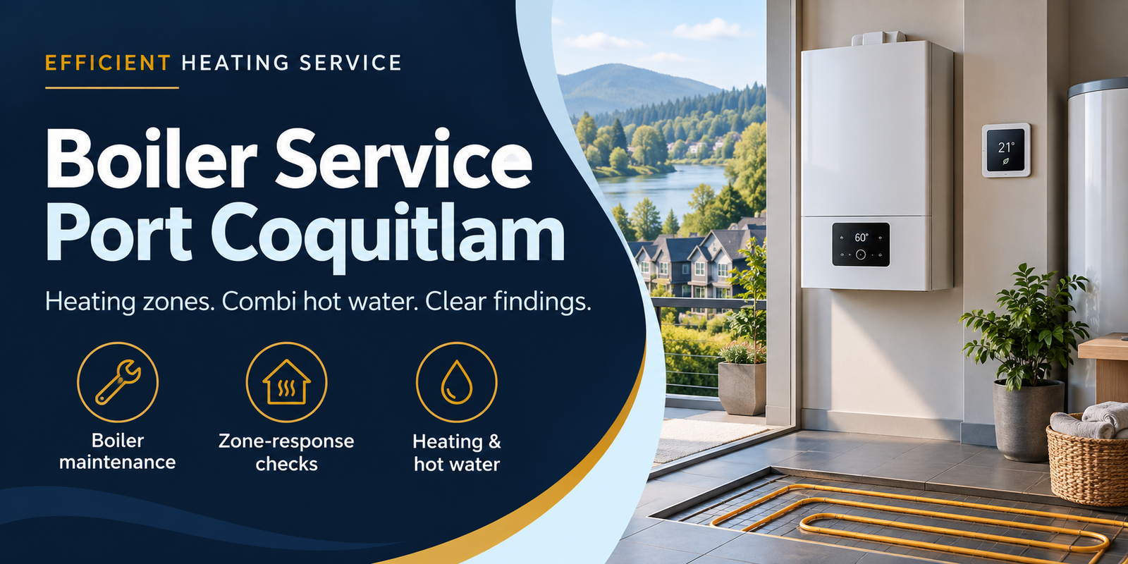 Boiler Service Port Coquitlam covering boiler maintenance, zone-response checks, heating and hot water