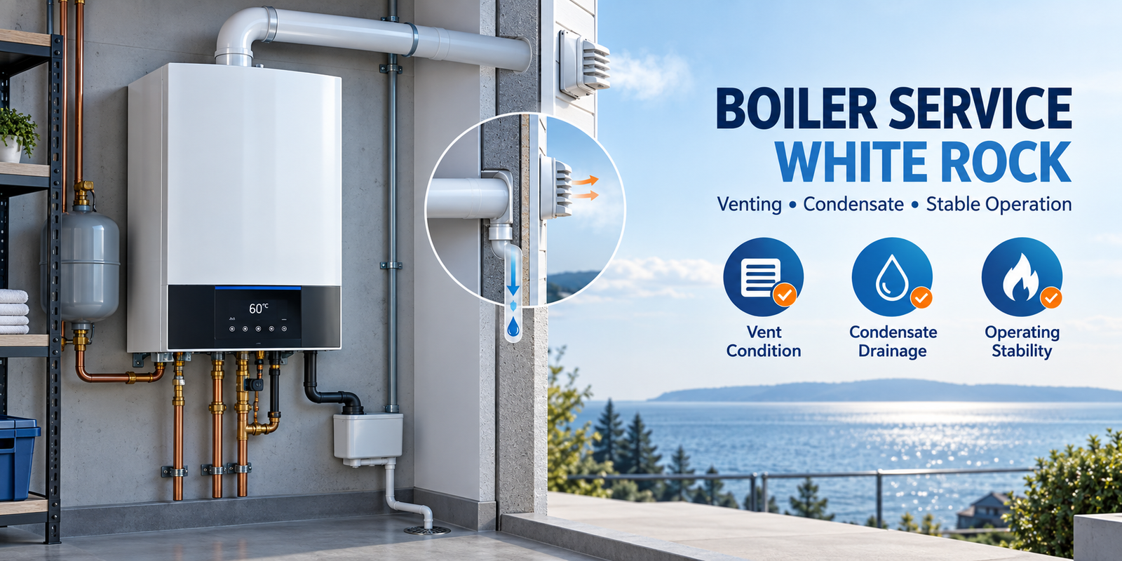 Boiler Service White Rock overview of venting condensate drainage and stable operation